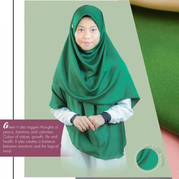 Tudung Bawal Khadija Forest Green